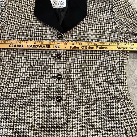 Le Suit Black and  beige  vintage Blazer with Classic Tailoring size 10 - Picture 5 of 7